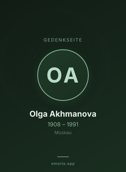Gedenkportrait von Olga Akhmanova