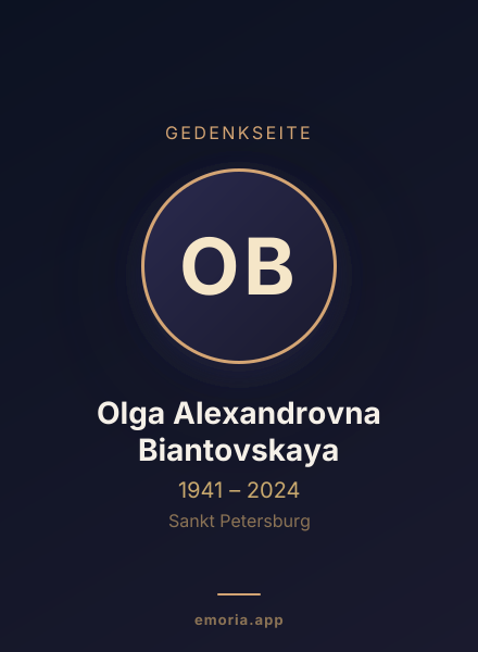 Gedenkportrait von Olga Alexandrovna Biantovskaya