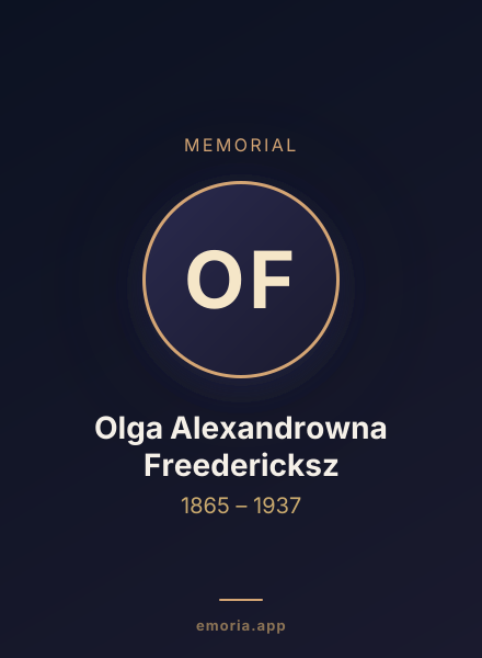 Memorial portrait of Olga Alexandrowna Freedericksz