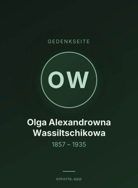 Gedenkportrait von Olga Alexandrowna Wassiltschikowa