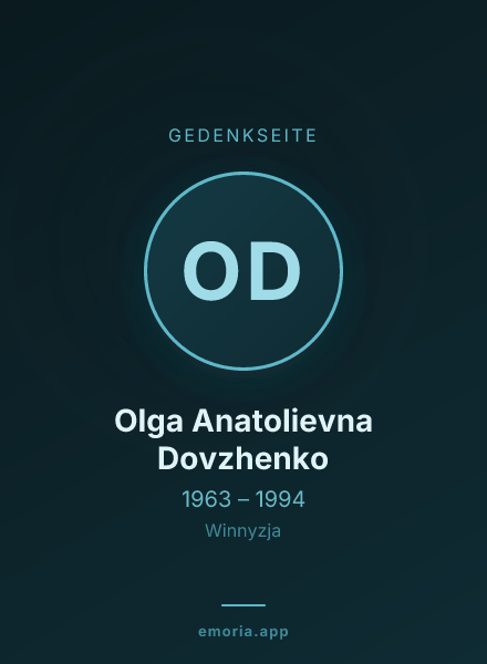 Gedenkportrait von Olga Anatolievna Dovzhenko