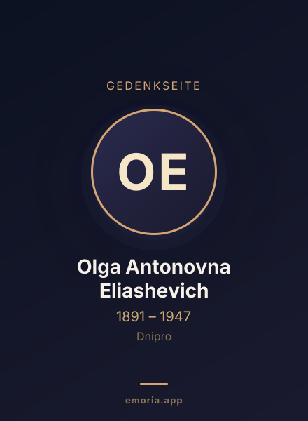 Gedenkportrait von Olga Antonovna Eliashevich