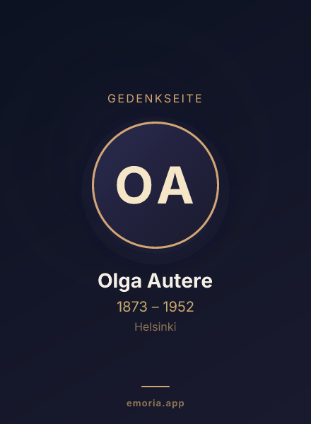 Gedenkportrait von Olga Autere