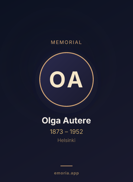 Memorial portrait of Olga Autere