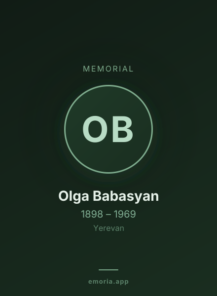 Memorial portrait of Olga Babasyan