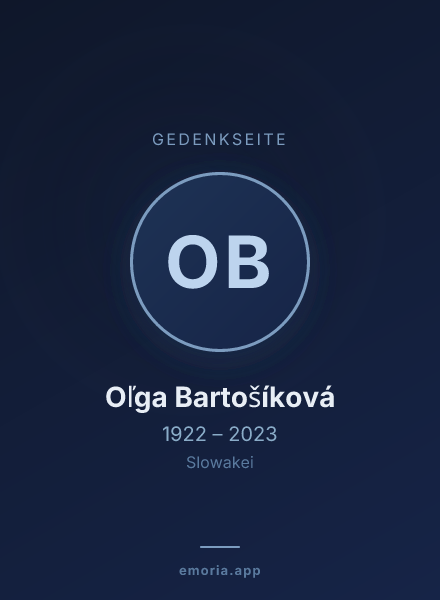 Gedenkportrait von Oľga Bartošíková