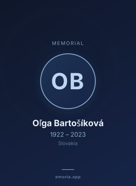 Memorial portrait of Oľga Bartošíková