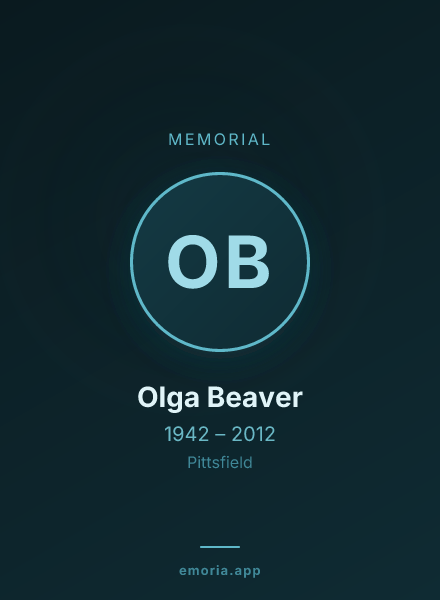 Memorial portrait of Olga Beaver
