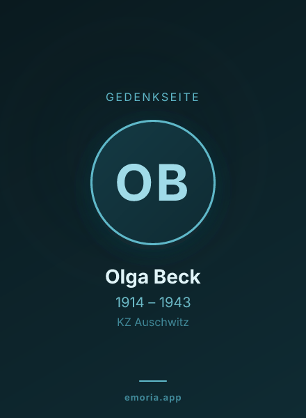 Gedenkportrait von Olga Beck