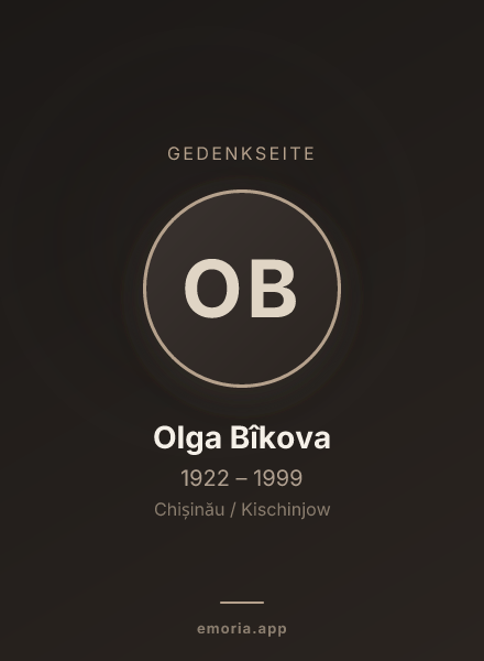 Gedenkportrait von Olga Bîkova