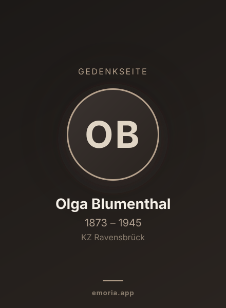 Gedenkportrait von Olga Blumenthal