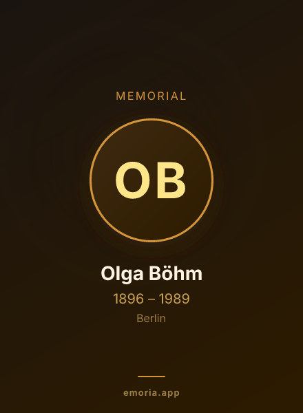 Memorial portrait of Olga Böhm