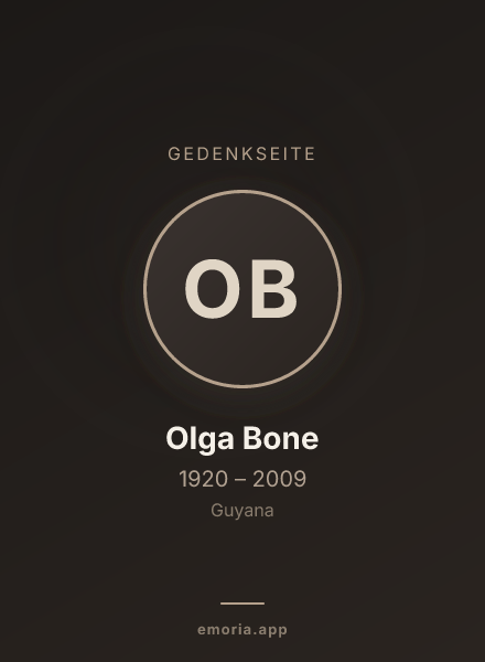Gedenkportrait von Olga Bone