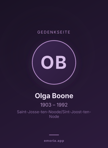 Gedenkportrait von Olga Boone