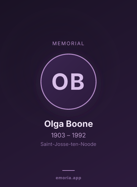 Memorial portrait of Olga Boone