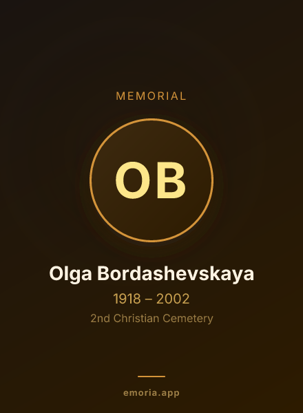 Memorial portrait of Olga Bordashevskaya