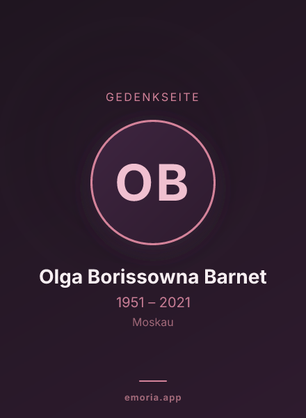 Gedenkportrait von Olga Borissowna Barnet
