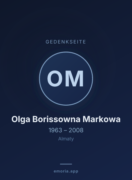 Gedenkportrait von Olga Borissowna Markowa