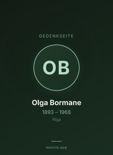 Gedenkportrait von Olga Bormane