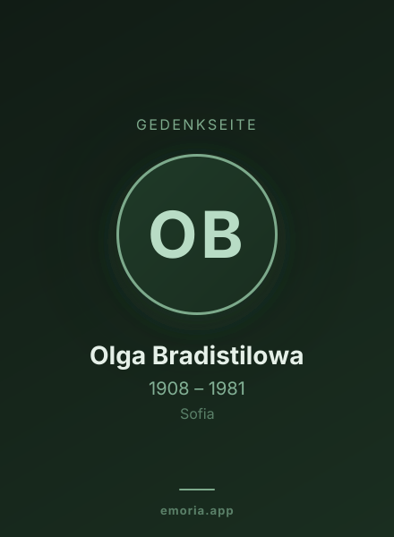 Gedenkportrait von Olga Bradistilowa