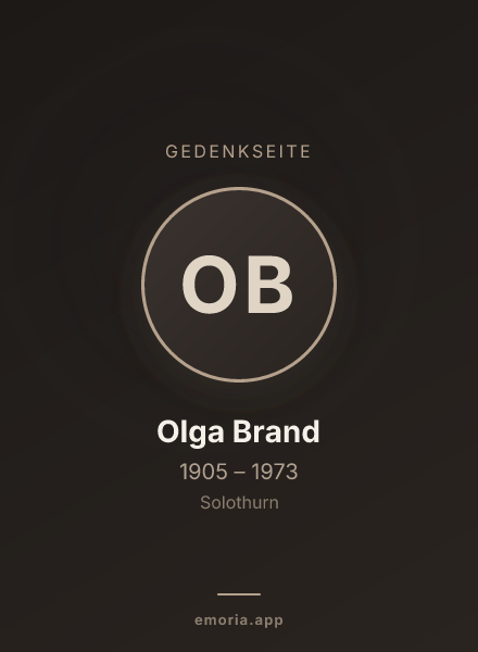 Gedenkportrait von Olga Brand