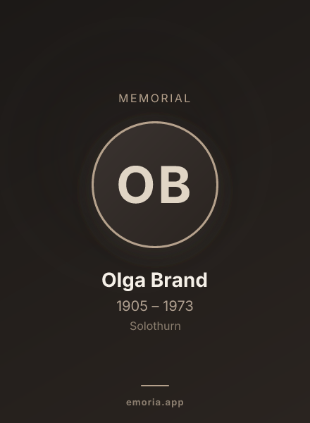 Memorial portrait of Olga Brand
