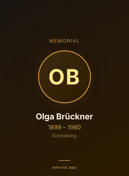 Memorial portrait of Olga Brückner