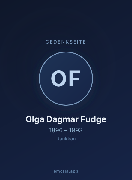 Gedenkportrait von Olga Dagmar Fudge