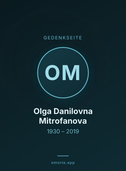 Gedenkportrait von Olga Danilovna Mitrofanova