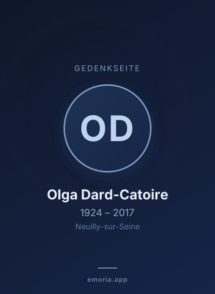 Gedenkportrait von Olga Dard-Catoire