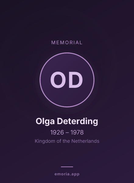 Memorial portrait of Olga Deterding