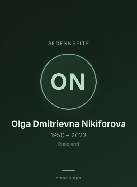 Gedenkportrait von Olga Dmitrievna Nikiforova