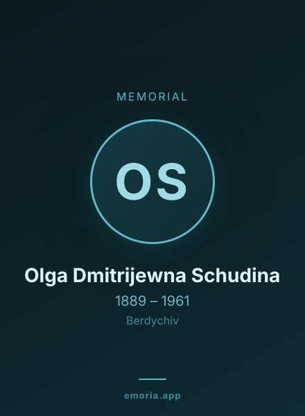 Memorial portrait of Olga Dmitrijewna Schudina