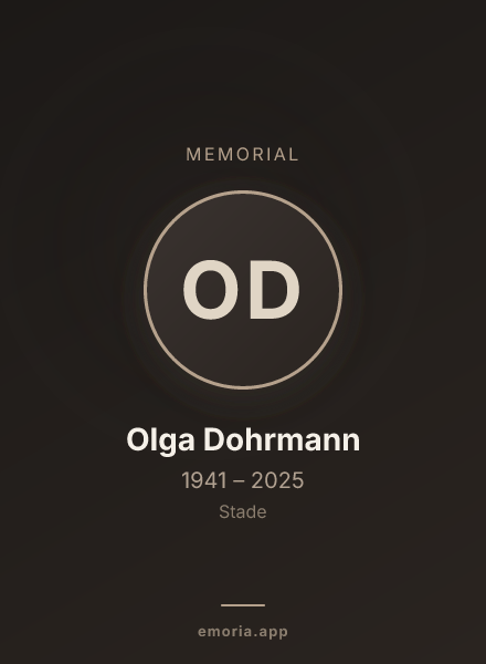 Memorial portrait of Olga Dohrmann