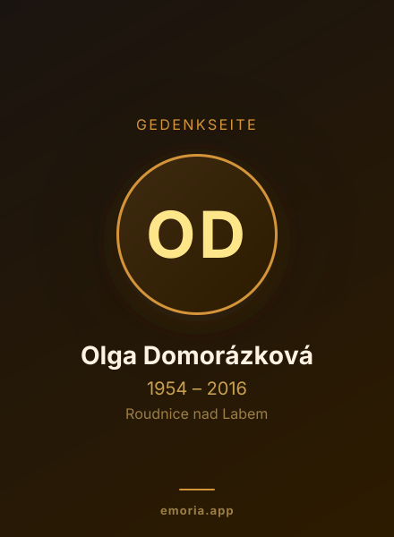 Gedenkportrait von Olga Domorázková