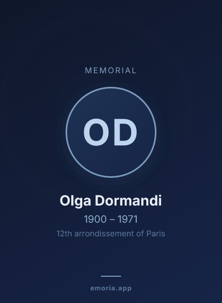 Memorial portrait of Olga Dormandi