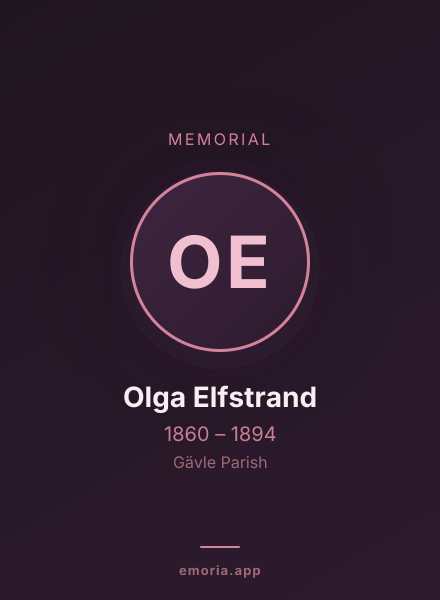 Memorial portrait of Olga Elfstrand