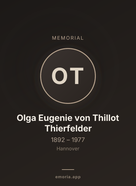 Memorial portrait of Olga Eugenie von Thillot Thierfelder