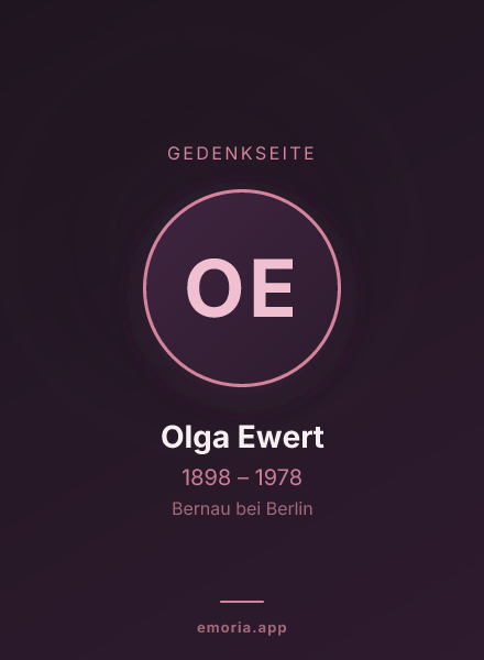 Gedenkportrait von Olga Ewert