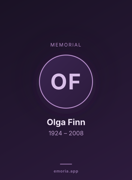 Memorial portrait of Olga Finn