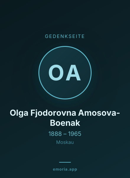 Gedenkportrait von Olga Fjodorovna Amosova-Boenak