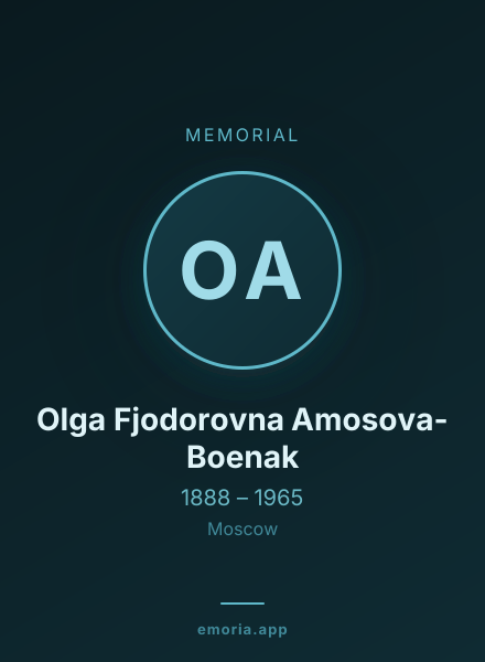 Memorial portrait of Olga Fjodorovna Amosova-Boenak