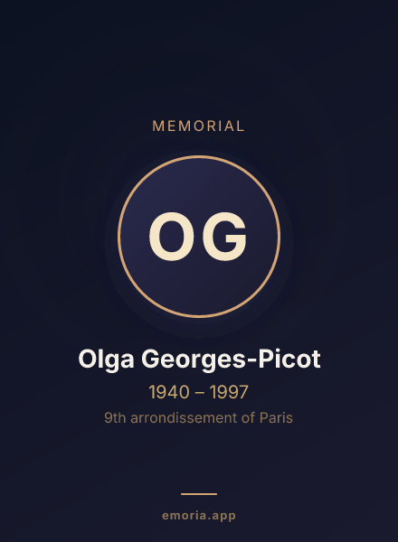 Memorial portrait of Olga Georges-Picot