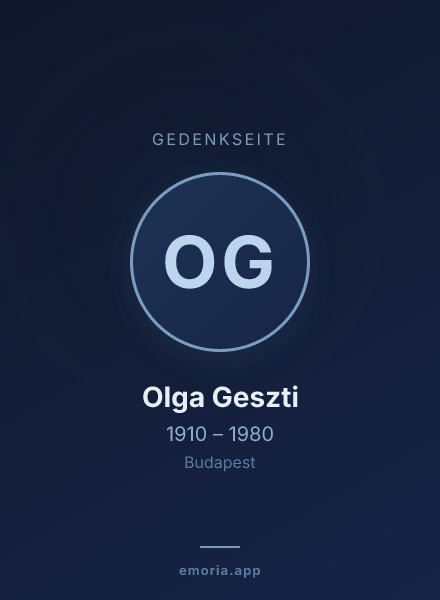 Gedenkportrait von Olga Geszti