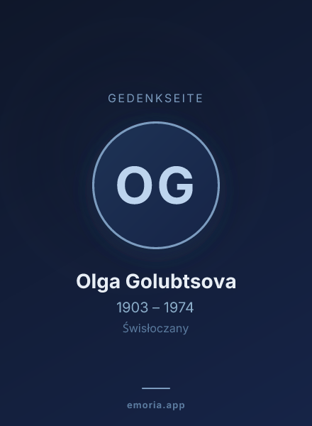 Gedenkportrait von Olga Golubtsova