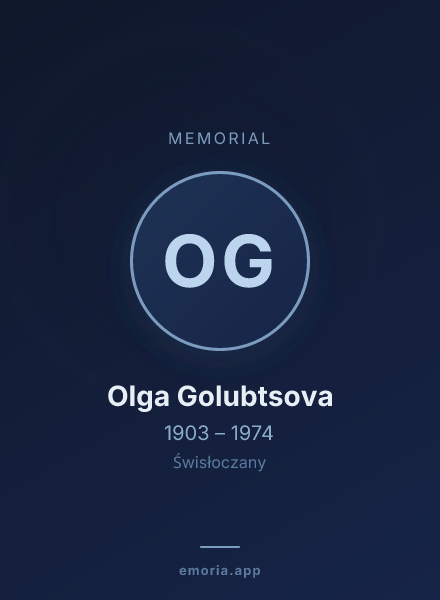 Memorial portrait of Olga Golubtsova