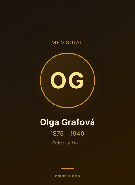 Memorial portrait of Olga Grafová