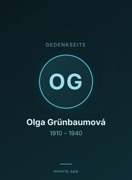 Gedenkportrait von Olga Grünbaumová