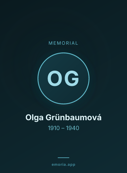 Memorial portrait of Olga Grünbaumová