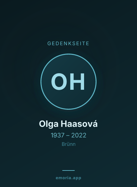 Gedenkportrait von Olga Haasová